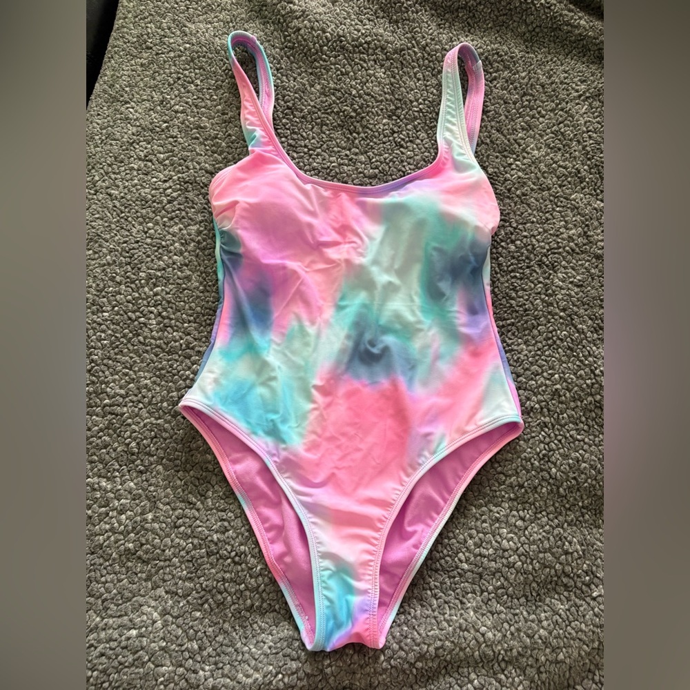 NOBO Pink, Purple & Blue Tie-Dye One-Piece Swim. Size Medium. BNWOT